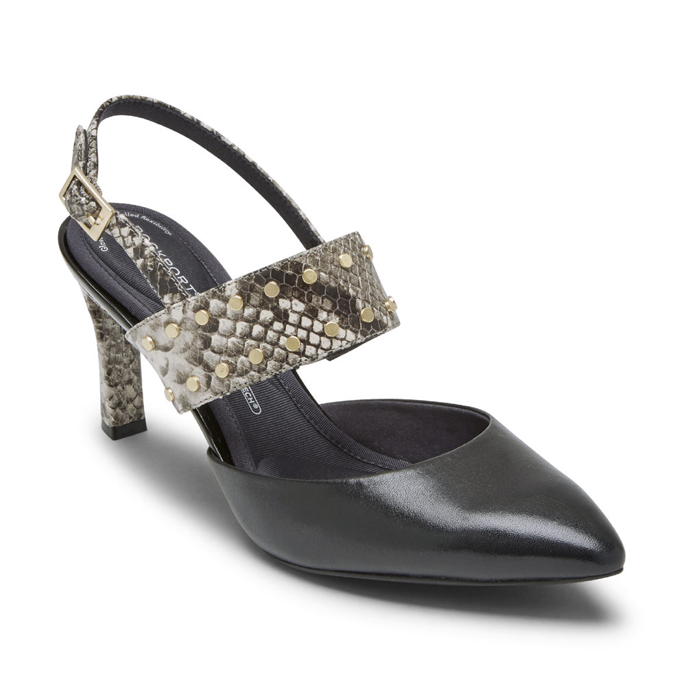 Zapatos De Tacones Rockport Mujer Mexico - Total Motion Sheehan Studded Negros - LWAIM5304